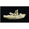 Danny Etooangat Man in Canoe Inuit Carving