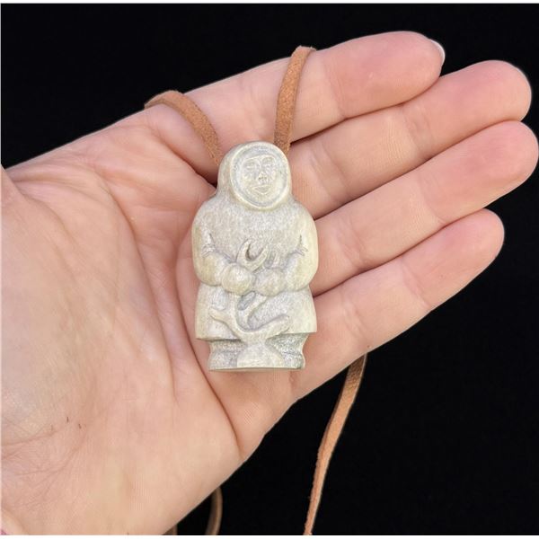 Alaskan Inuit Eskimo Carved Antler Necklace