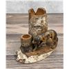Carved Cottonwood Smoke Stand Match Holder