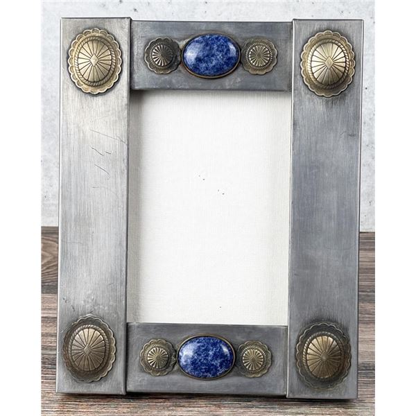 Custom Signed Concho Lapis Lazuli Picture Frame