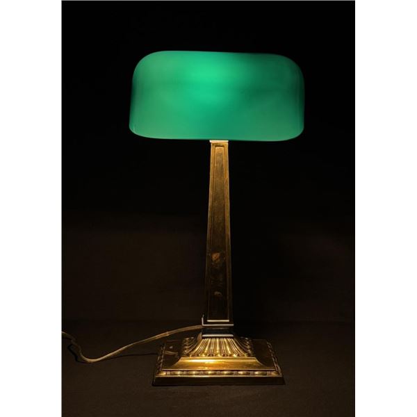 Art Deco Emeralite Bankers Desk Lamp