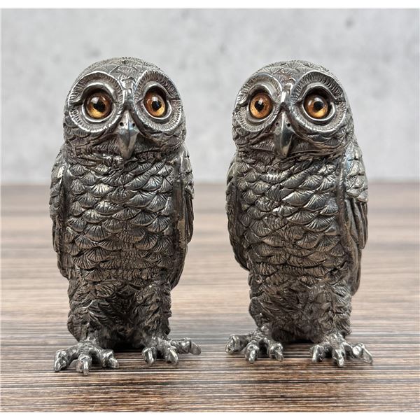 Vagabond House Pewter Owl Salt & Pepper Shakers