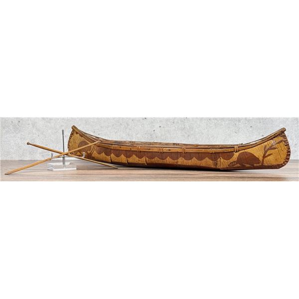 Louis Bergeron Ojibwe Indian Birch Bark Canoe