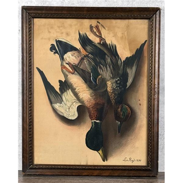 Henri LeRoy Hanging Mallard Ducks Lithograph
