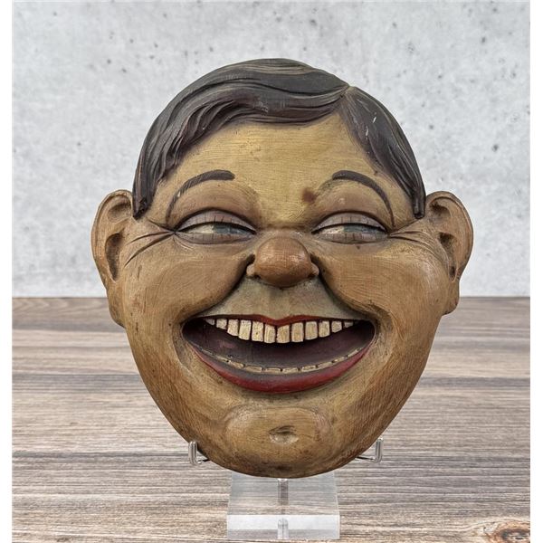 Anri Carved Wood Face Plaque