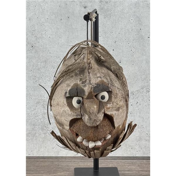 Folk Art Carved Coconut Head