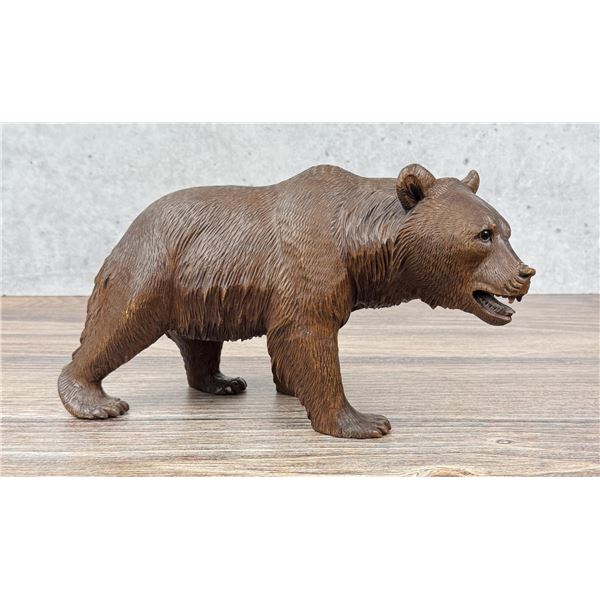 Swiss Black Forest Walking Bear Wood Carving