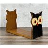 Folk Art Wood Owl Bookends