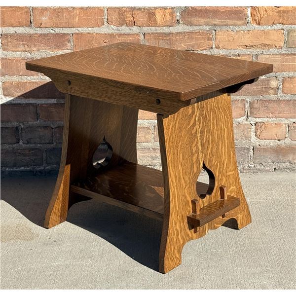 Limbert Arts & Crafts Mission Oak Cricket Bench