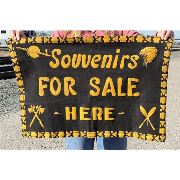 American Indian Souvenirs Sold Here Felt Sign