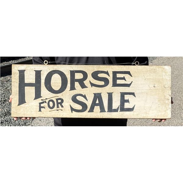 Folk Art Horse For Sale Painted Trade Sign