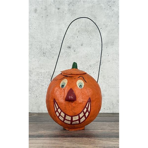 Paper Mache Jack O' Lantern Candy Bucket