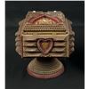 Image 3 : Outstanding Folk Tramp Art Heart Jewelry Box