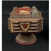 Image 4 : Outstanding Folk Tramp Art Heart Jewelry Box