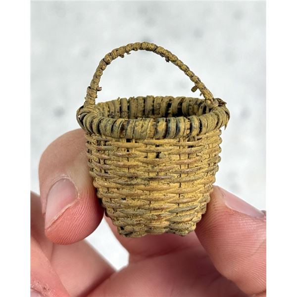 Antique Miniature Folk Art Painted Country Basket