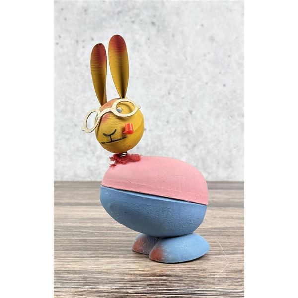 Paper Mache Easter Egg Nodder Candy Container