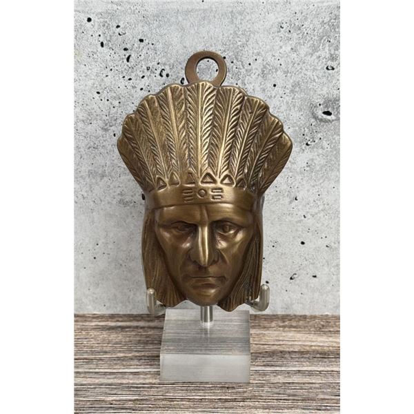 Mid Century Brass Indian Chief Note Paper Clip