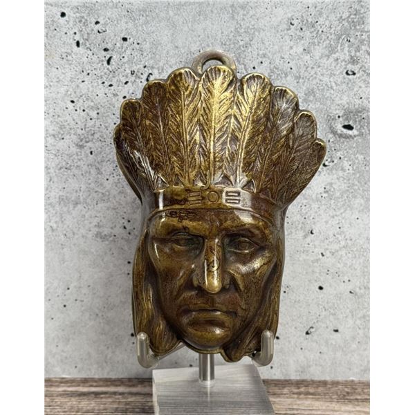 Arts & Crafts Brass Indian Chief Note Paper Clip