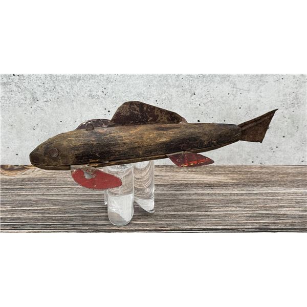 Folk Art Wood Fish Spearing Decoy