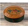 Image 1 : Folk Art Tooled Leather Log Cabin Box