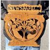 Folk Art Carved Wood Newspaper Wall Shelf