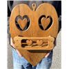 Folk Art Carved Wood Heart Shelf