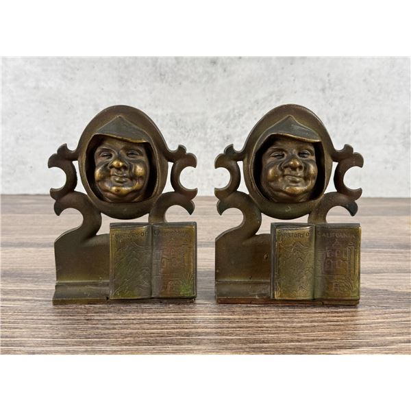 Bronze History of California Bookends