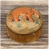 Folk Art Wood Bear Trinket Box