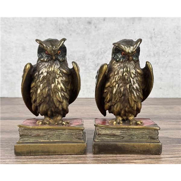 Pompeian Bronze Owl Bookends