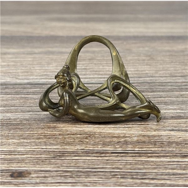 Art Nouveau Bronze Nude Letter Stand