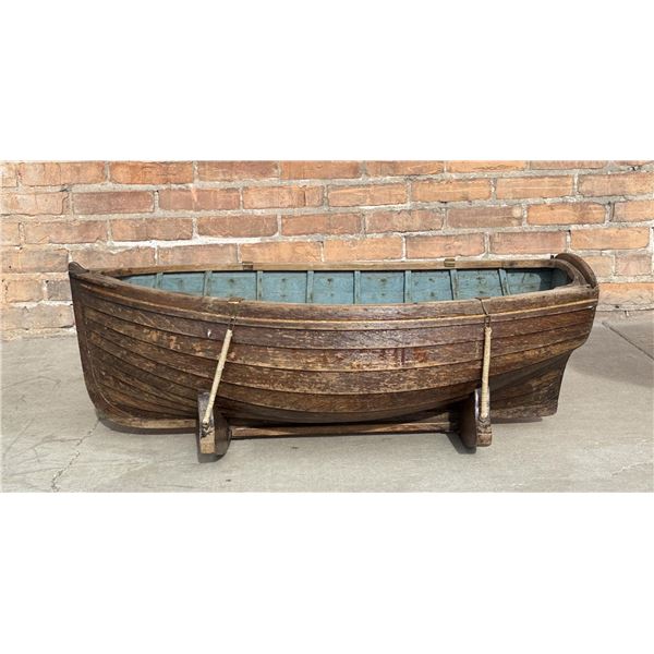 Victorian Clinker Built Wood Boat Baby Cradle