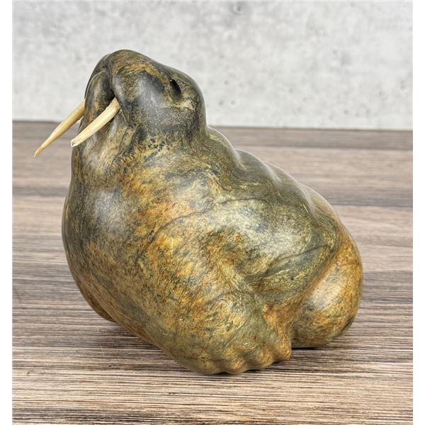 Sharon Spencer Inuit Soapstone Walrus Carving