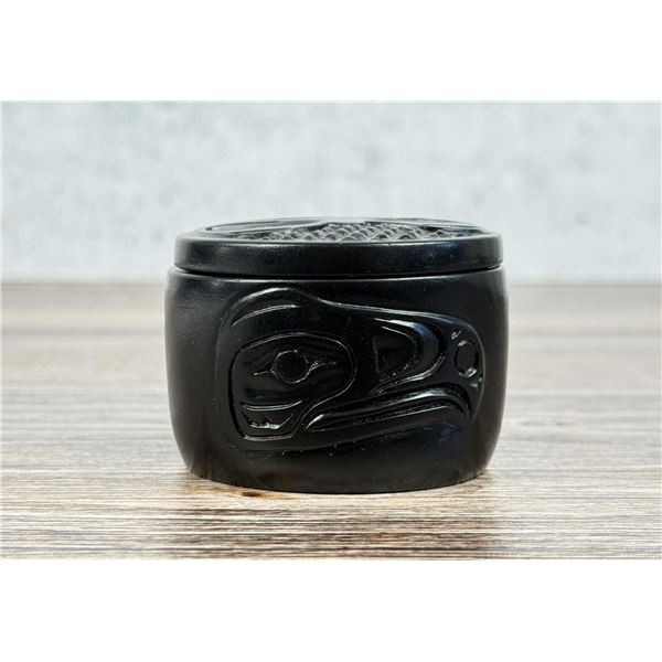 Northwest Coast Haida Pearlite Lidded Box
