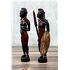 Carved Wood Maasai Warrior & Woman Statues