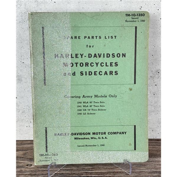 US Army TM 10 1350 Harley Davidson Spare Parts