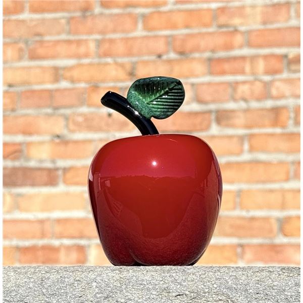 Donald Carlson Art Glass Apple Paperweight