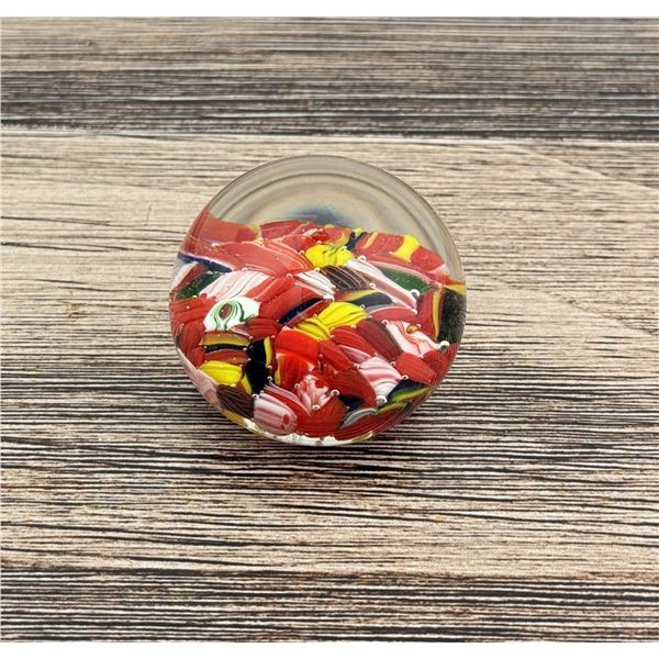 Millefiori Scramble Art Glass Paperweight