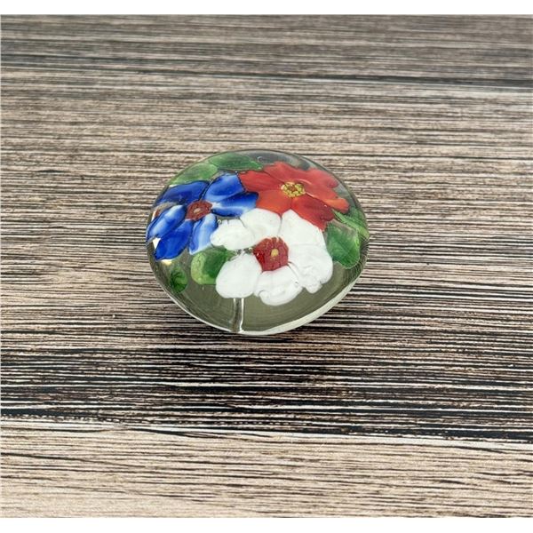 Art Glass Flower Paperweight