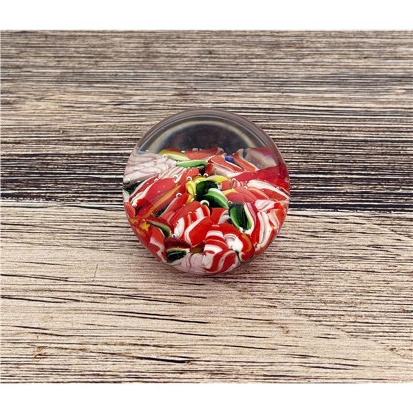Millefiori Scramble Art Glass Paperweight
