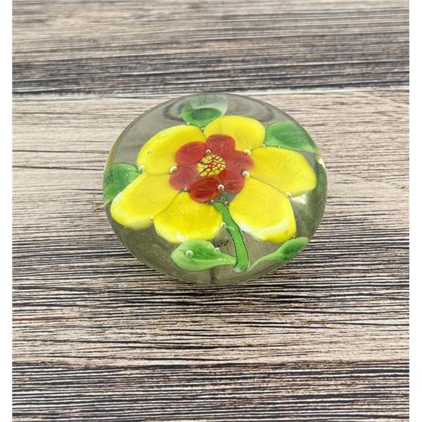Art Glass Flower Paperweight