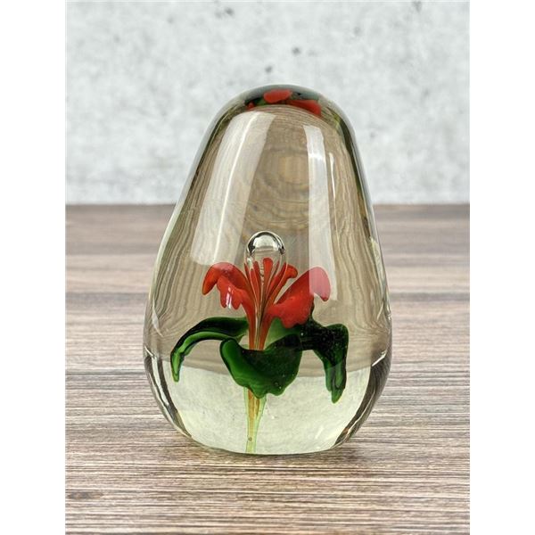 Art Glass Flower Paperweight