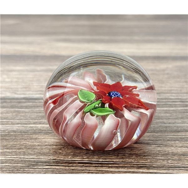 Millefiori Flower Art Glass Paperweight