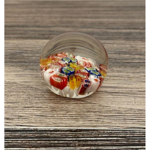Millefiori Art Glass Paperweight