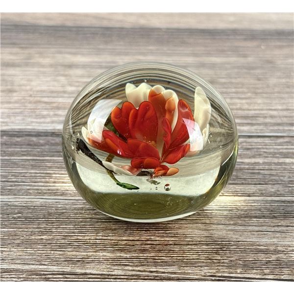 Murano Art Glass Floral Paperweight