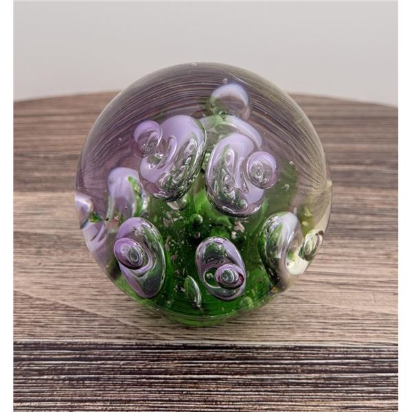 Floating Donuts Bubble Art Glass Paperweight