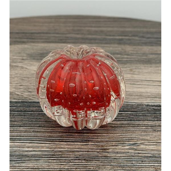 Murano Art Glass Ribbed Paperweight