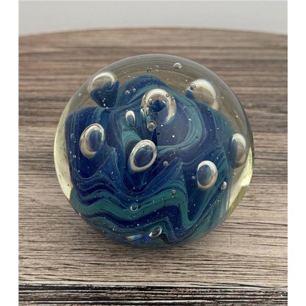 Controlled Bubble Art Glass Paperweight