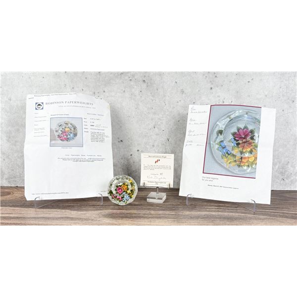 Perthshire Roses & Latticinio Glass Paperweight