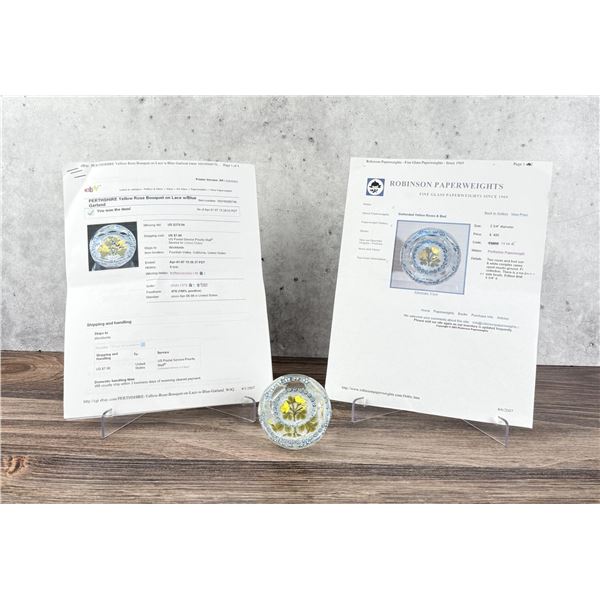 1998 Perthshire Yellow Rose Bouquet Paperweight