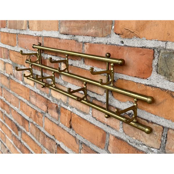 Antique Railroad Brass Folding Coat Rack